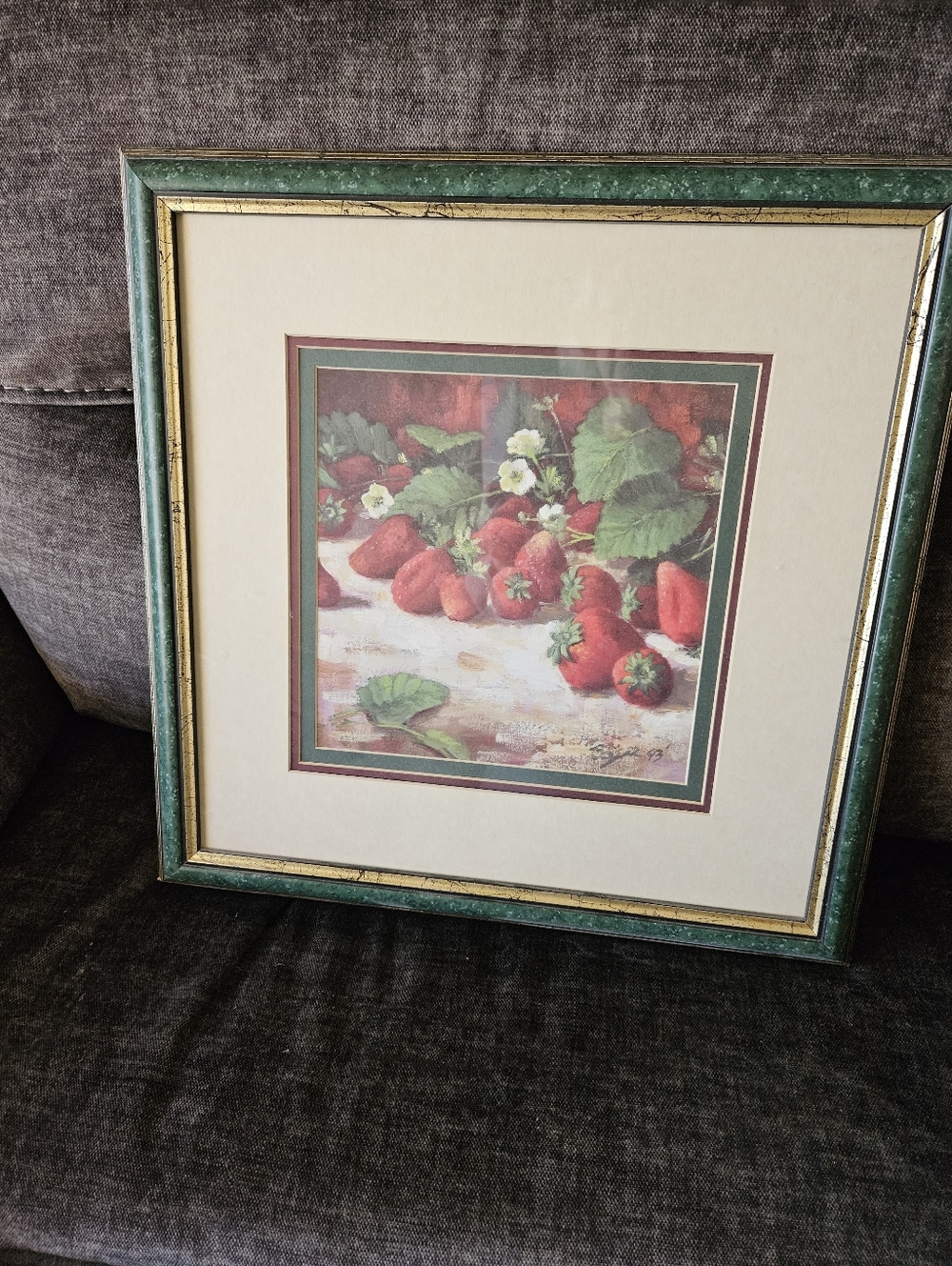 Vintage Richard Boyer Artwork In Frame Strawberries, Something Special
